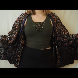 Floral Velvet Cardigan